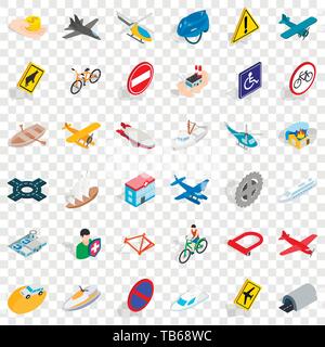 Crossroad icons set, isometric style Stock Vector