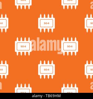 Transistor microchip pattern vector orange Stock Vector