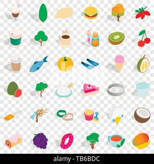 Vegetable icons set, isometric style Stock Vector