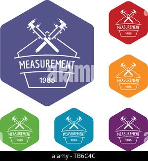 Vernier caliper icons vector hexahedron Stock Vector