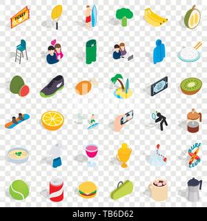 Energetic icons set, isometric style Stock Vector