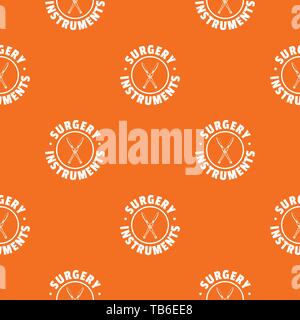 Surgery instrument pattern vector orange Stock Vector