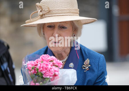 Lancaster UK. 29th May 2019. Princess Alexandra opening the Lancaster Community Fire and Ambulance Station.  ￼ ￼The Princess has strong links with the city. She was Chancellor of Lancaster University from its foundation in 1964 until 2004 and was given Honorary Freedom of Lancaster in 1978. Stock Photo