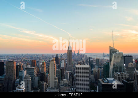 View over the important buildings of New York City, New York City, USA Stock Photo