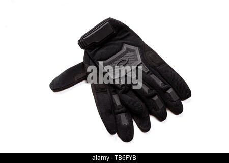 Motorcycle gloves isolated on white background. Stock Photo