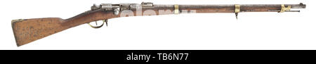 SERVICE WEAPONS, FRANCE, rifle M 1866/74 M 80, Gras, calibre 11 mm, number F74507, manufactured St. Etienne, Additional-Rights-Clearance-Info-Not-Available Stock Photo