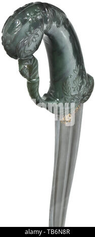 An Indian khanjar with chiselled jade handle, Mogul period, 18th ...