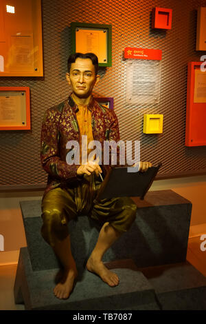 Bangkok, Thailand, March 2013 A waxwork of Sunthorn Phu on display at Madame Tussauds wax museum at Siam Discovery Stock Photo