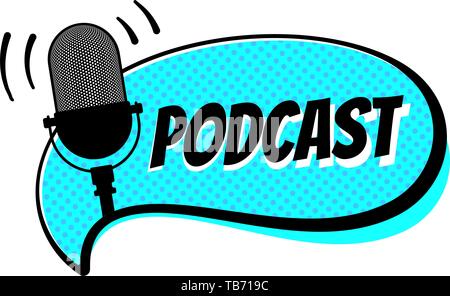 Blue microphone icon. podcast, voice chat button. radio, podcast logo.  Audio message, voice, record, speak sign. Vector illustration isolated on  white Stock Vector Image & Art - Alamy