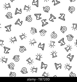 Elements Of Fire Alarm Seamless Pattern Vector Stock Vector