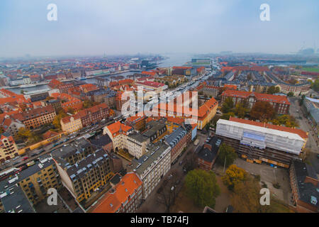 Copenhagen Christianshavn center skyline city view at the autumn Stock Photo