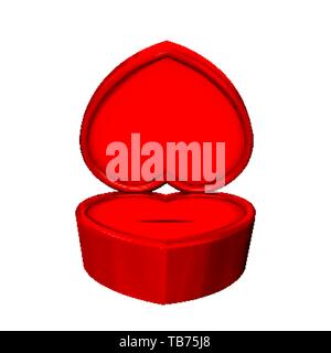 Empty Red Jewelry Box In Shape Of Heart Vector Stock Vector