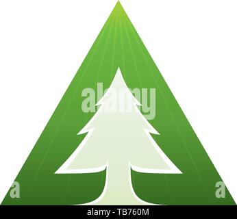 Vector illustration. Recycle symbol. A tree inside a green triangle. Stock Vector