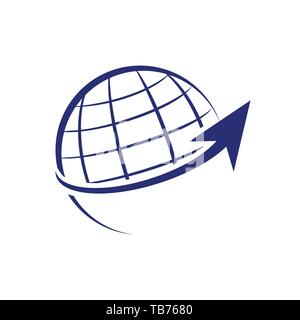 Worldwide Growth Arrow Vector Symbol Graphic Logo Design Template Stock Vector