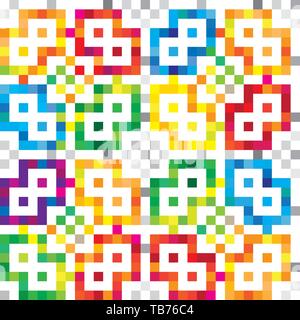 Vector illustration. Seamless colored background. Color squares in geometric pattern. Stock Vector