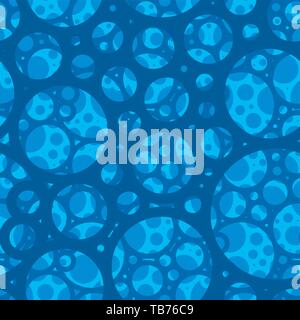 Vector illustration. Seamless foam background texture in blue tones. Stock Vector
