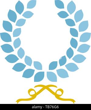 Vector illustration. Simple laurel wreath. Geometric forms and plain colors. Stock Vector