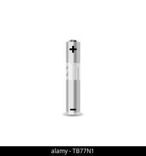 Realistic AAAA alkaline battery isolated on white Stock Vector