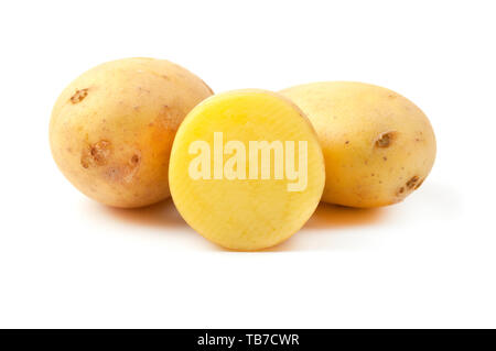Marylin Potatoes (Solanum tuberosum) on a white background Stock Photo