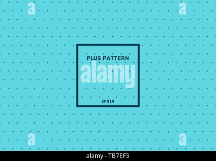Abstract blue cross pattern seamless background. Plus sign with square frame. Vector illustration Stock Vector