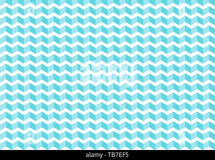 Abstract blue chevron tiles pattern on white background and texture. zigzag. Vector illustration Stock Vector