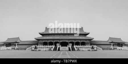 Historical architecture panorama in Forbidden City in Beijing. Stock Photo