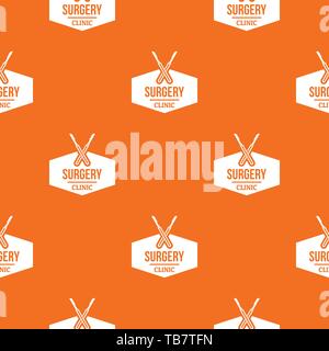 Clinic instrument pattern vector orange Stock Vector