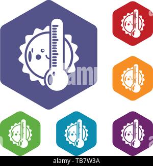 Summer icons vector hexahedron Stock Vector