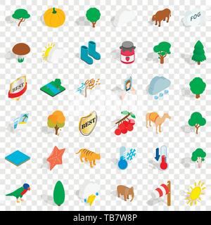 Elephant icons set, isometric style Stock Vector
