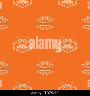 Medical instrument pattern vector orange Stock Vector