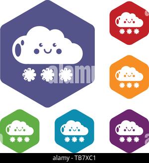 Snow icons vector hexahedron Stock Vector