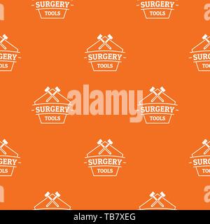 Medical tool pattern vector orange Stock Vector