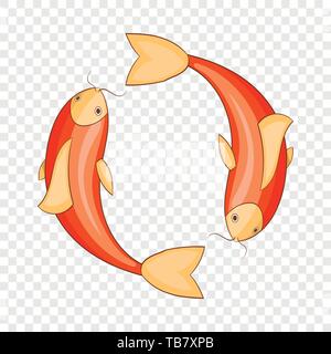 Koi carps icon, cartoon style Stock Vector