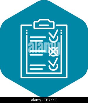 Delivery check list icon, outline style Stock Vector
