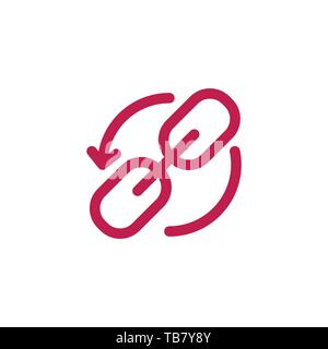 Website Link & Connectedness Icon with Chain Link Stock Vector