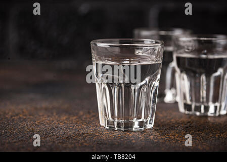 Glasses of Russian drink vodka Stock Photo