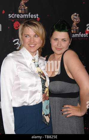 LOS ANGELES, CA. October 17, 2007: Lucy Lawless & daughter Daisy Lawless at the premiere of '30 Days of Night' at the Grauman's Chinese Theatre, Hollywood, CA. Stock Photo