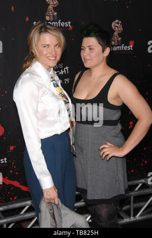 LOS ANGELES, CA. October 17, 2007: Lucy Lawless & daughter Daisy Lawless at the premiere of '30 Days of Night' at the Grauman's Chinese Theatre, Hollywood, CA. Stock Photo