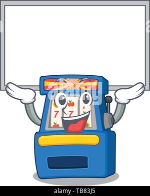 Up board slot machine in the mascot shape Stock Vector