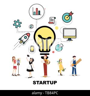 Career Service With Startup Concept Stock Vector