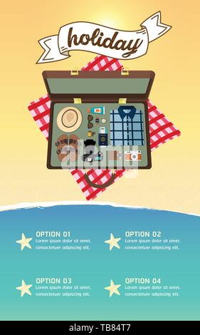 Infographic travel planning a summer vacation Stock Vector