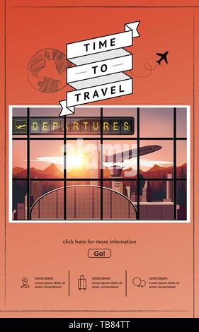 Airport infographic travel vector design Stock Vector