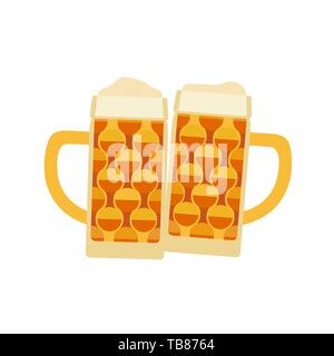 Germany Oktoberfest event flat hand drawn design element Stock Vector