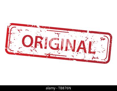 Rectangle red stamp with the words original on white background Stock Vector