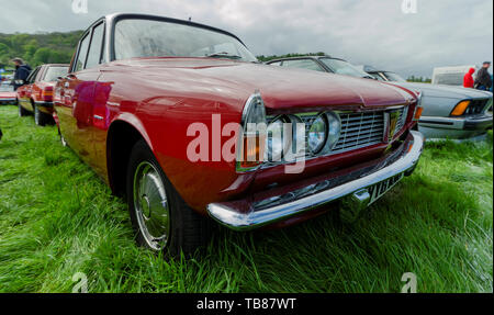 Llandudno, UK - May 5, 2019: The Llandudno Transport Festival 2019 saw a large turnout of classic motor cars. Llantransfest is held alongside the annu Stock Photo