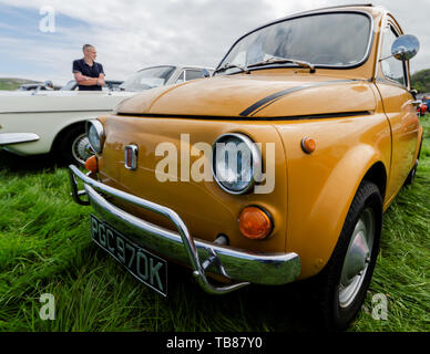 Llandudno, UK - May 5, 2019: The Llandudno Transport Festival 2019 saw a large turnout of classic motor cars. Llantransfest is held alongside the annu Stock Photo