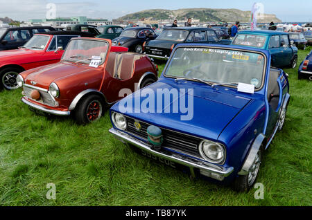 Llandudno, UK - May 5, 2019: The Llandudno Transport Festival 2019 saw a large turnout of classic motor cars. Llantransfest is held alongside the annu Stock Photo