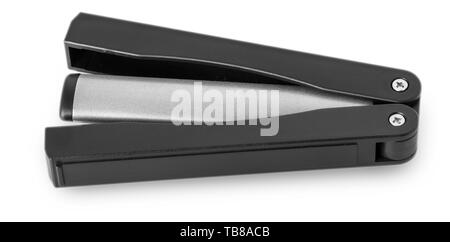 single knife sharpener over a white background Stock Photo