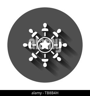 Mind awareness icon in flat style. Idea human vector illustration on black round background with long shadow. Customer brain business concept. Stock Vector
