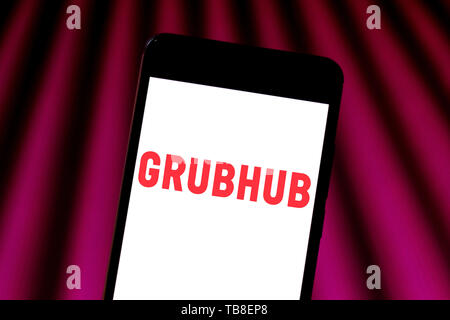 Brazil. 30th May, 2019. In this photo illustration the Grubhub logo is seen displayed on a smartphone. Credit: Rafael Henrique/SOPA Images/ZUMA Wire/Alamy Live News Stock Photo